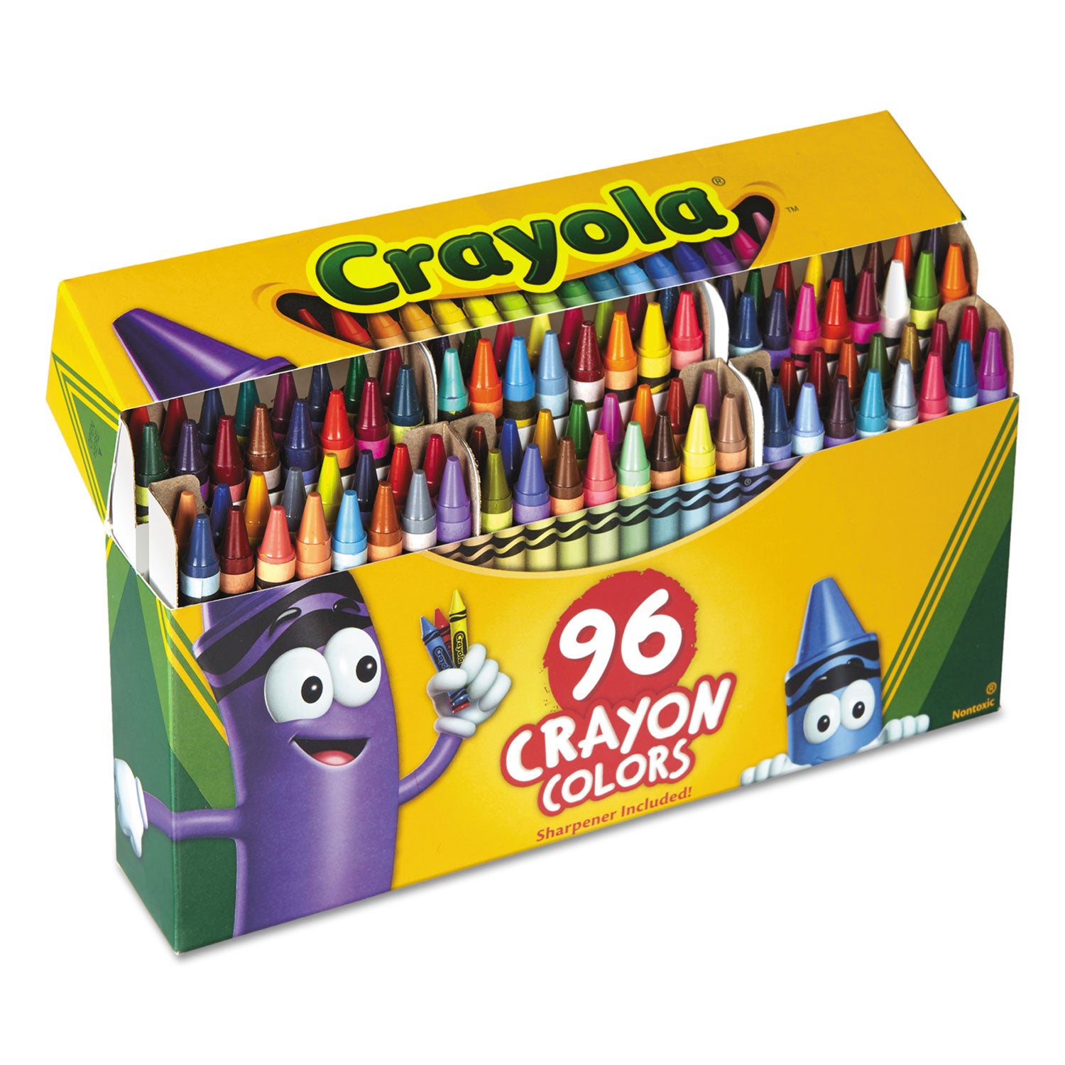 Classic Color Crayons in Flip-Top Pack with Sharpener, 96 Colors/Pack - 