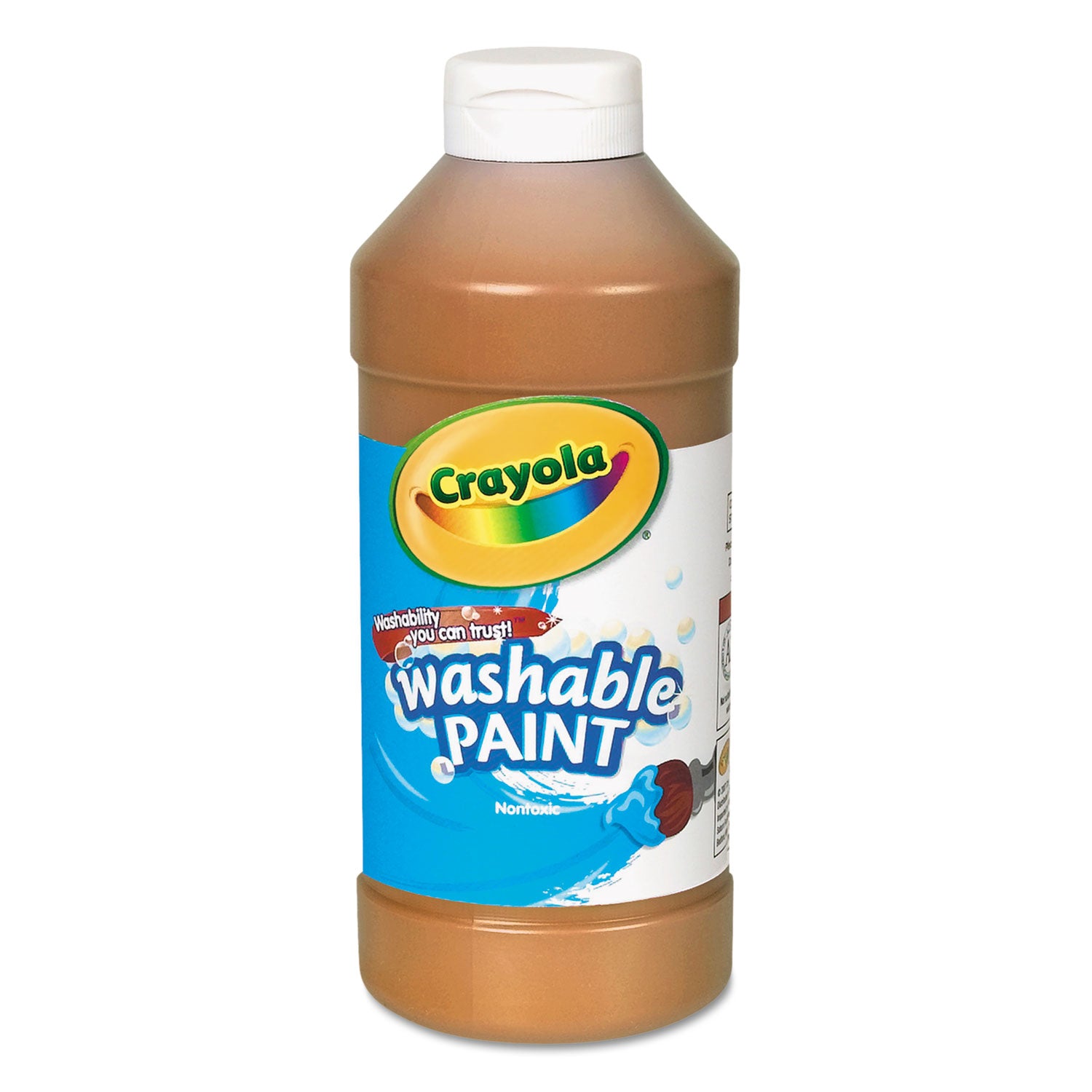 Washable Paint, Orange, 16 oz Bottle - 