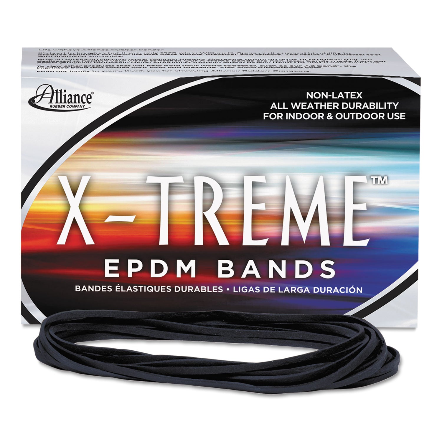 X-Treme Rubber Bands, Size 117B, 0.08" Gauge, Black, 1 lb Box, 200/Box - 