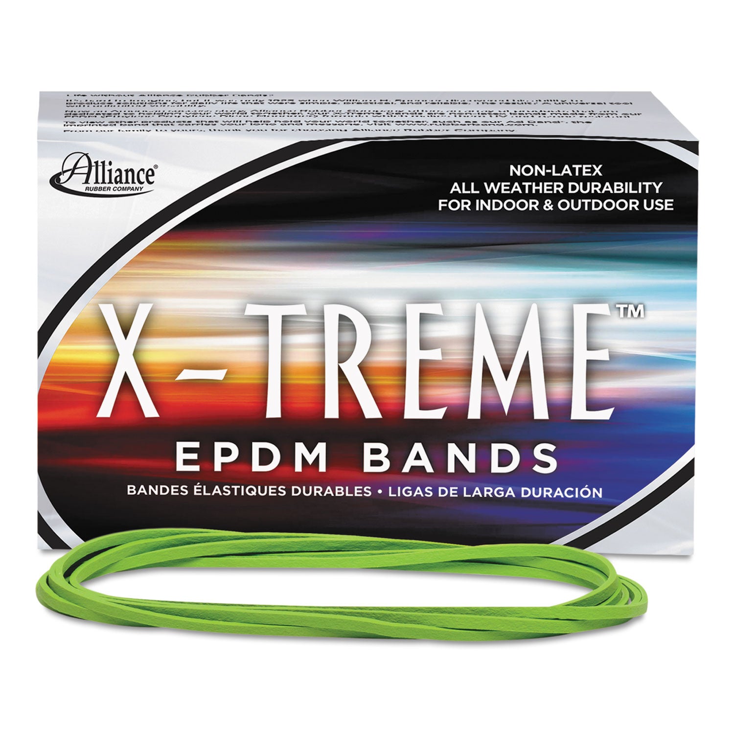 X-Treme Rubber Bands, Size 117B, 0.08" Gauge, Lime Green, 1 lb Box, 200/Box - 