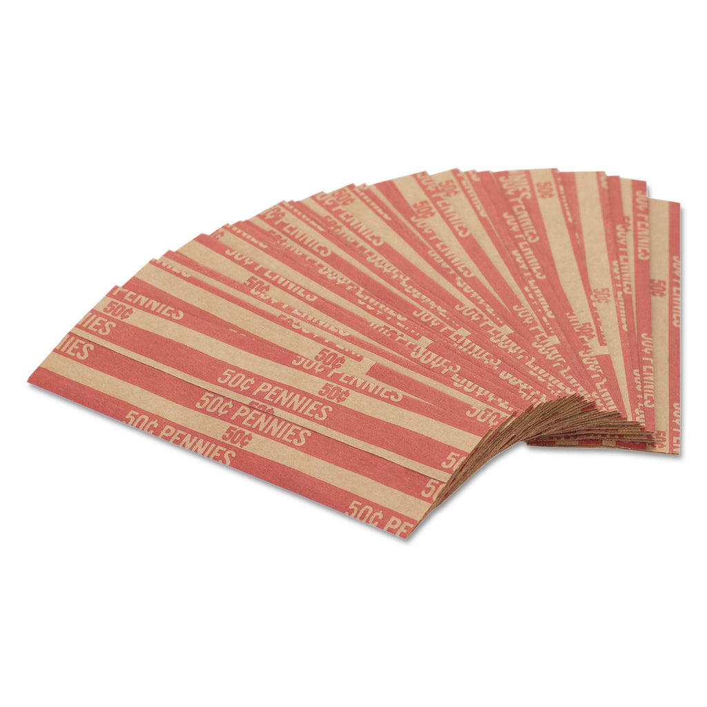 Flat Coin Wrappers, Pennies, $.50, 1000 Wrappers/Box - 