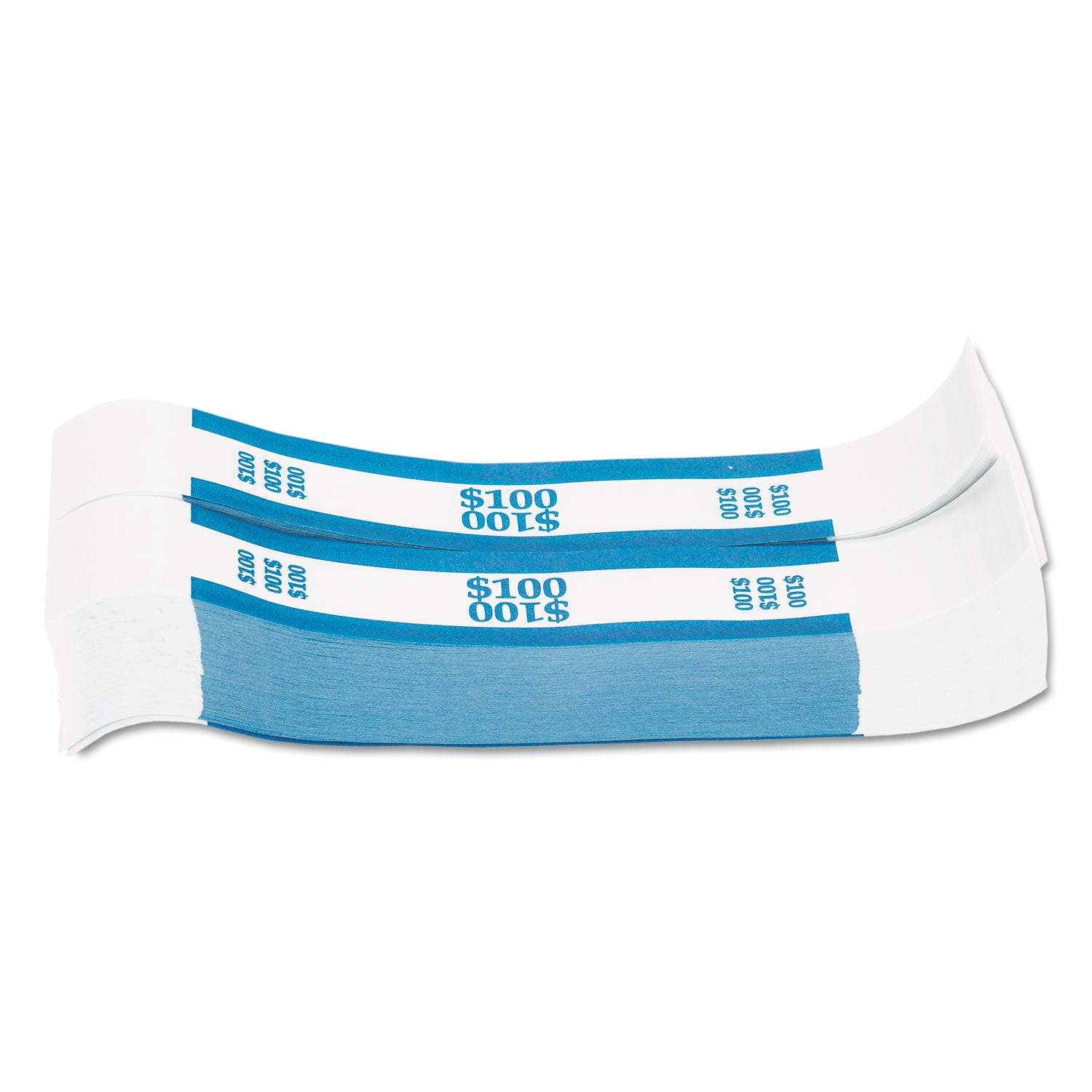 Currency Straps, Blue, $100 in Dollar Bills, 1000 Bands/Pack - 