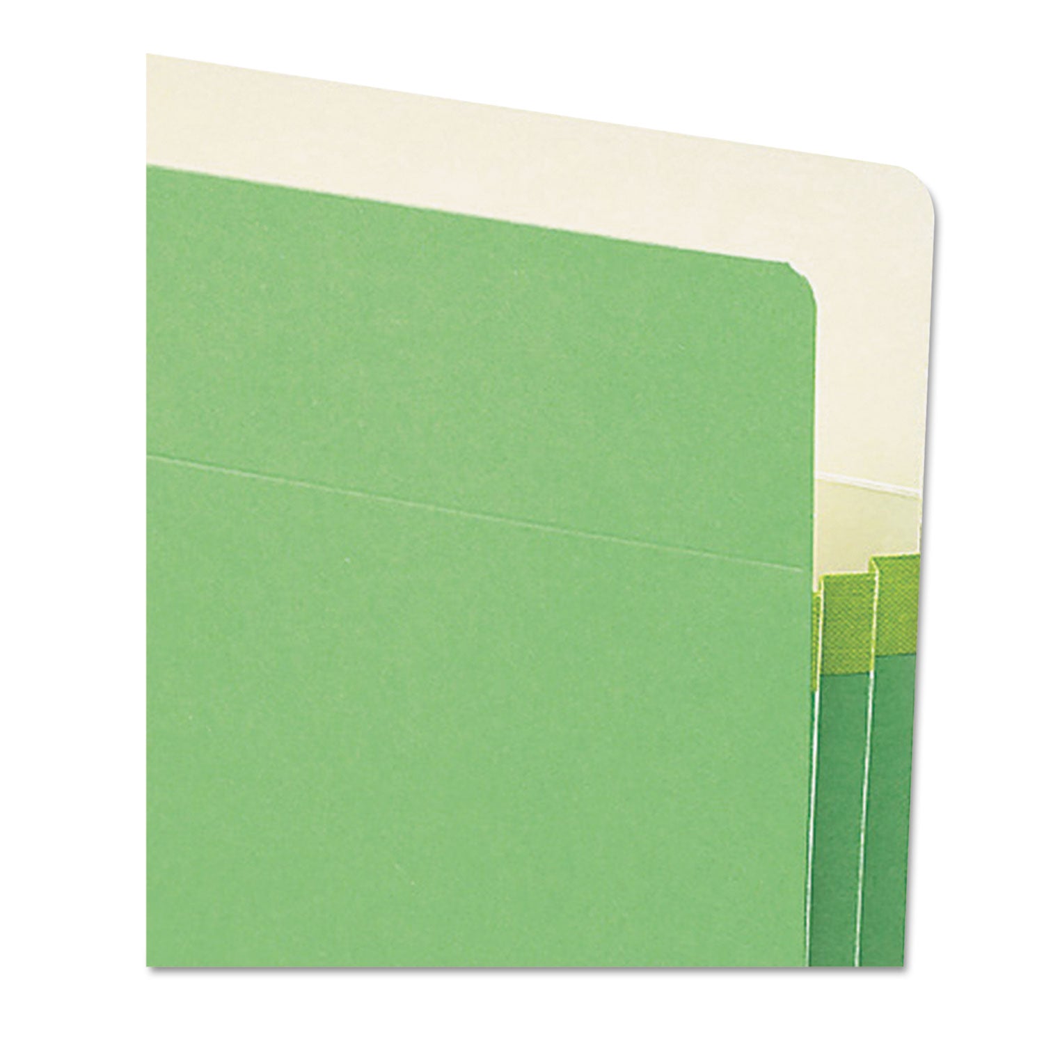 Colored File Pockets, 1.75" Expansion, Letter Size, Green - 