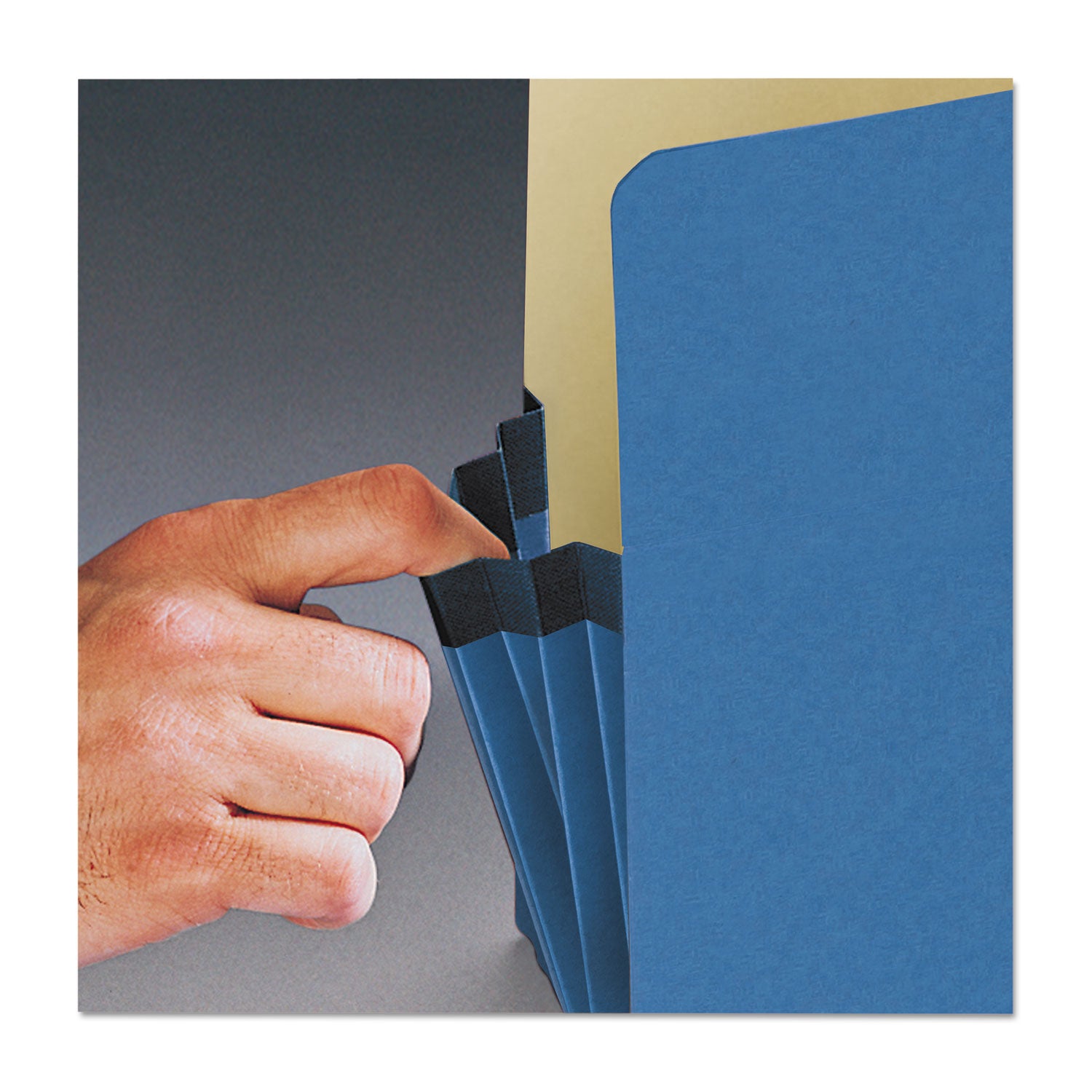 Colored File Pockets, 1.75" Expansion, Letter Size, Blue - 