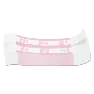 Currency Straps, Pink, $250 in Dollar Bills, 1000 Bands/Pack - 