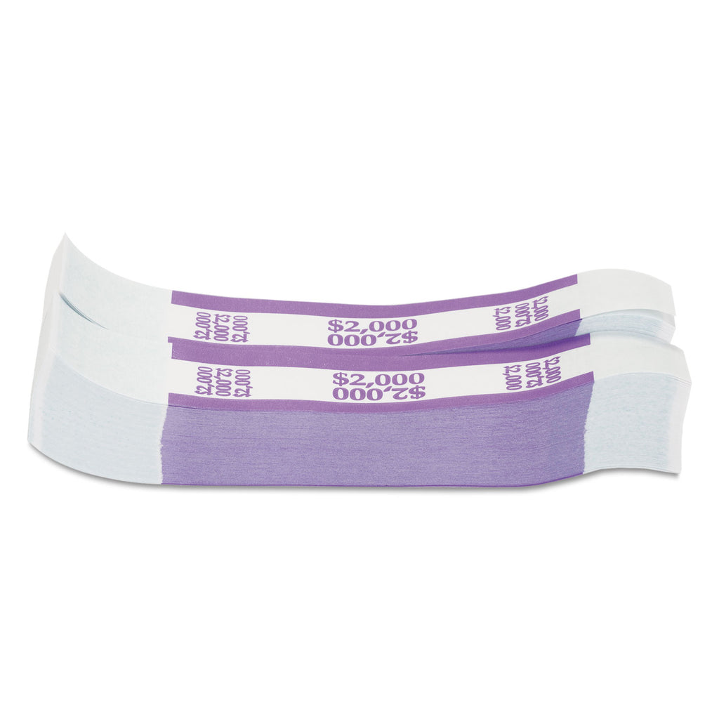 Currency Straps, Violet, $2,000 in $20 Bills, 1000 Bands/Pack - 