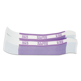 Currency Straps, Violet, $2,000 in $20 Bills, 1000 Bands/Pack - 