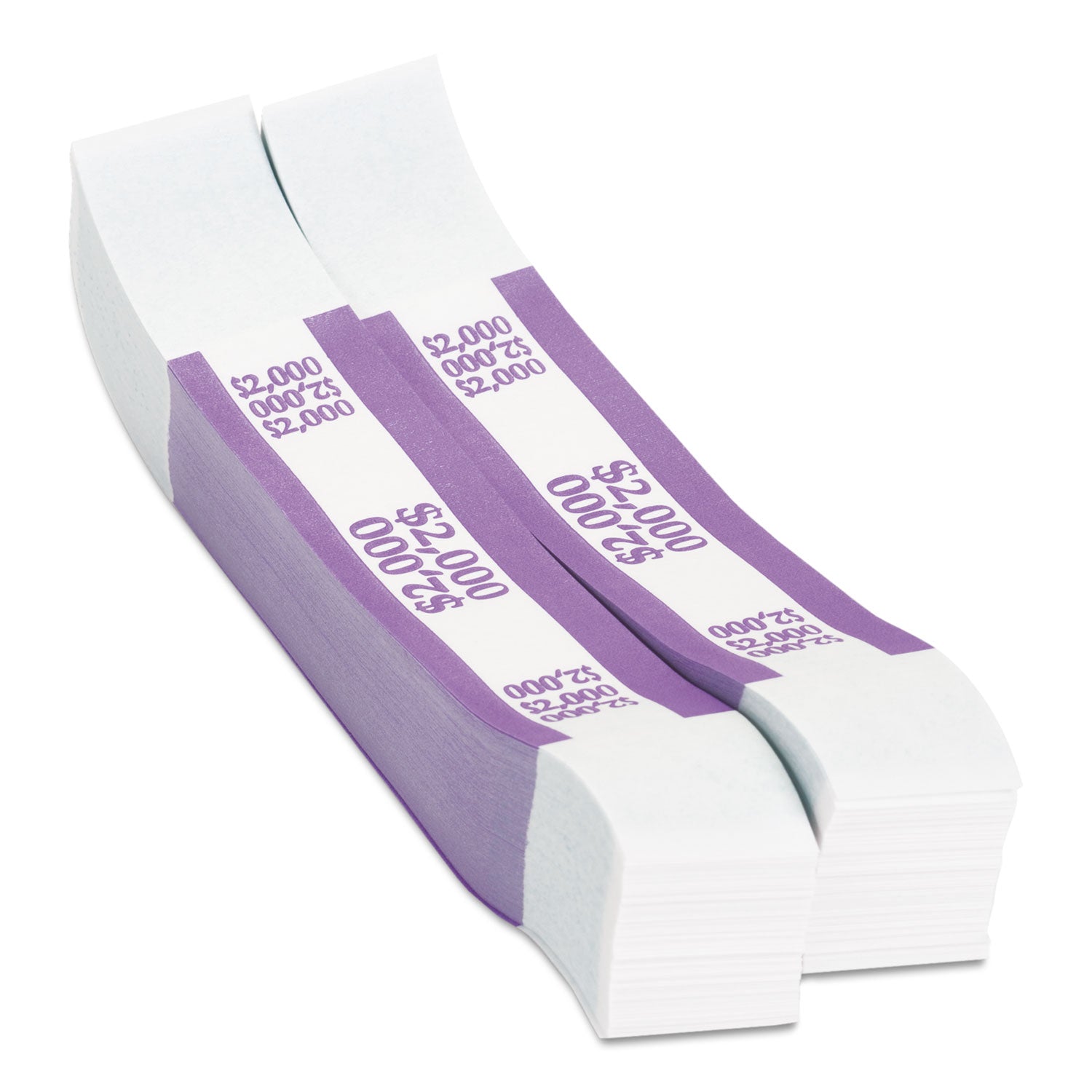 Currency Straps, Violet, $2,000 in $20 Bills, 1000 Bands/Pack - 