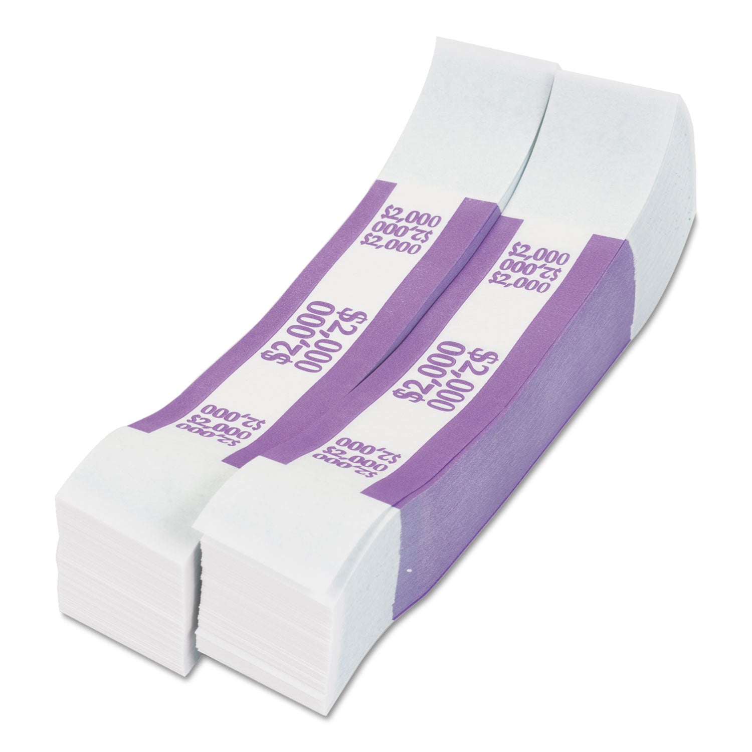 Currency Straps, Violet, $2,000 in $20 Bills, 1000 Bands/Pack - 