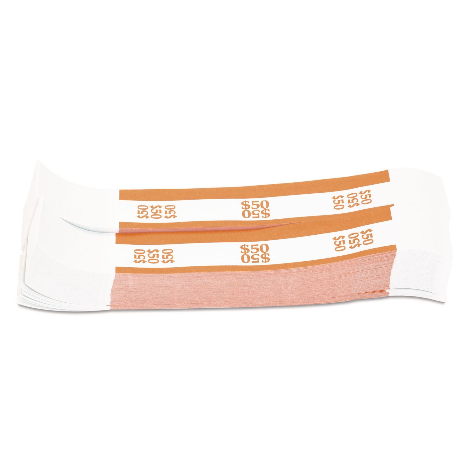 Currency Straps, Orange, $50 in Dollar Bills, 1000 Bands/Pack