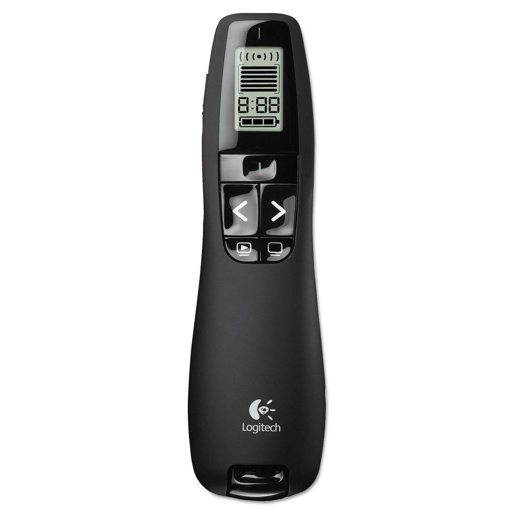 r800-wireless-laser-presentation-remote-w-lcd-display-class-2-100-ft-range-matte-black_log910001350 - 3
