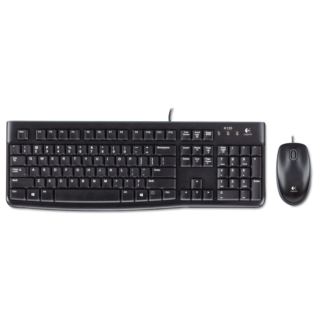 MK120 Wired Keyboard + Mouse Combo, USB 2.0, Black - 