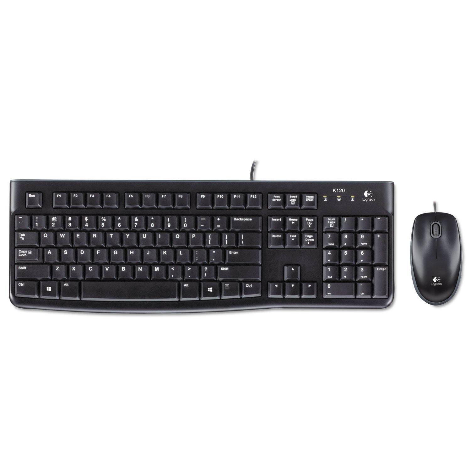 MK120 Wired Keyboard + Mouse Combo, USB 2.0, Black - 
