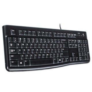 K120 Ergonomic Desktop Wired Keyboard, USB, Black - 