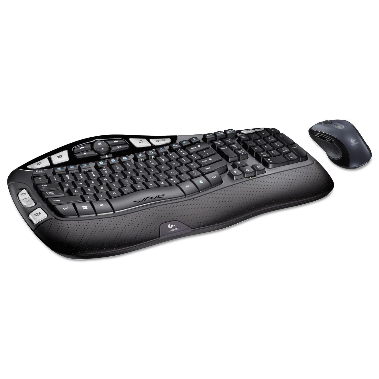 MK550 Wireless Wave Keyboard + Mouse Combo, 2.4 GHz Frequency/30 ft Wireless Range, Black - 