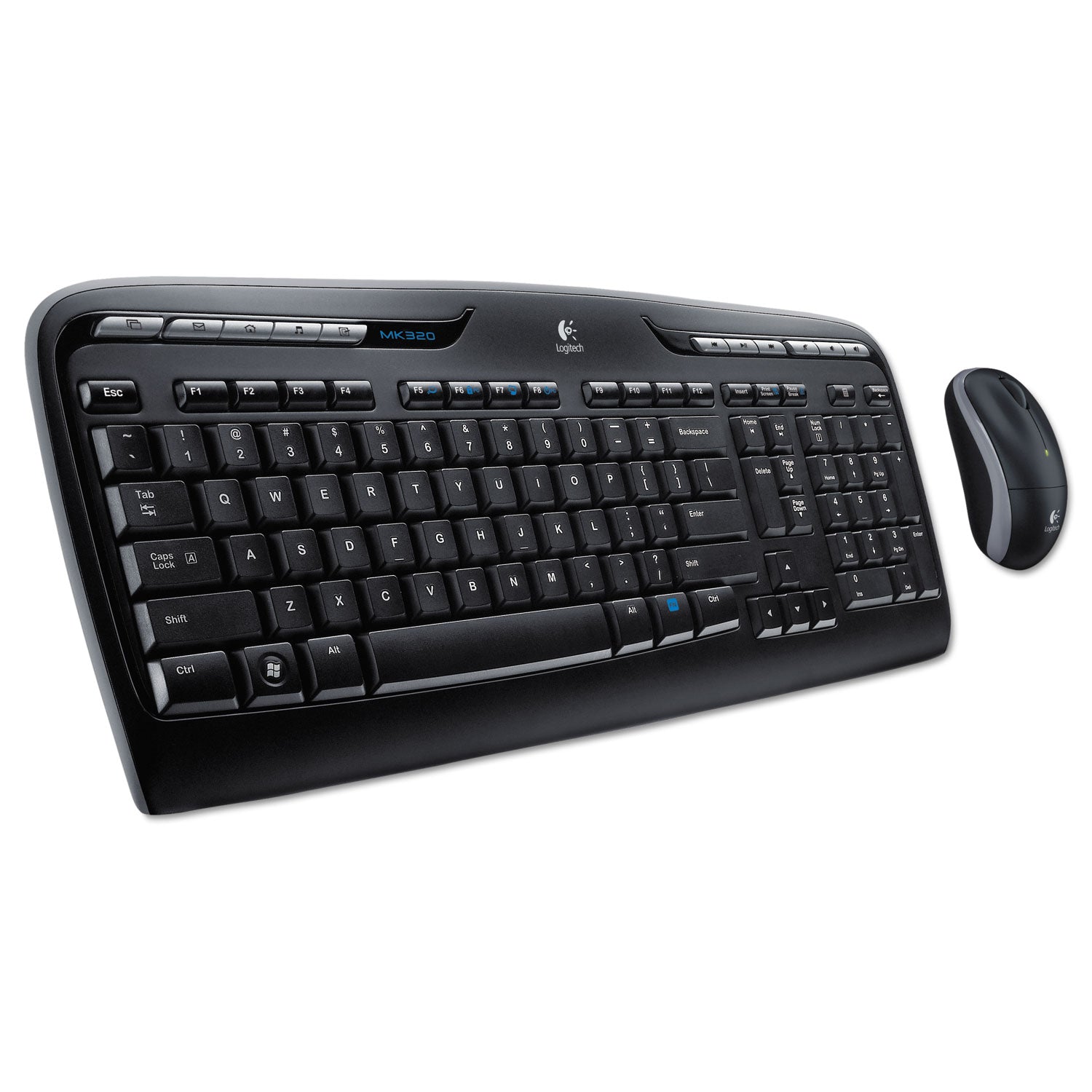 MK320 Wireless Keyboard + Mouse Combo, 2.4 GHz Frequency/30 ft Wireless Range, Black - 