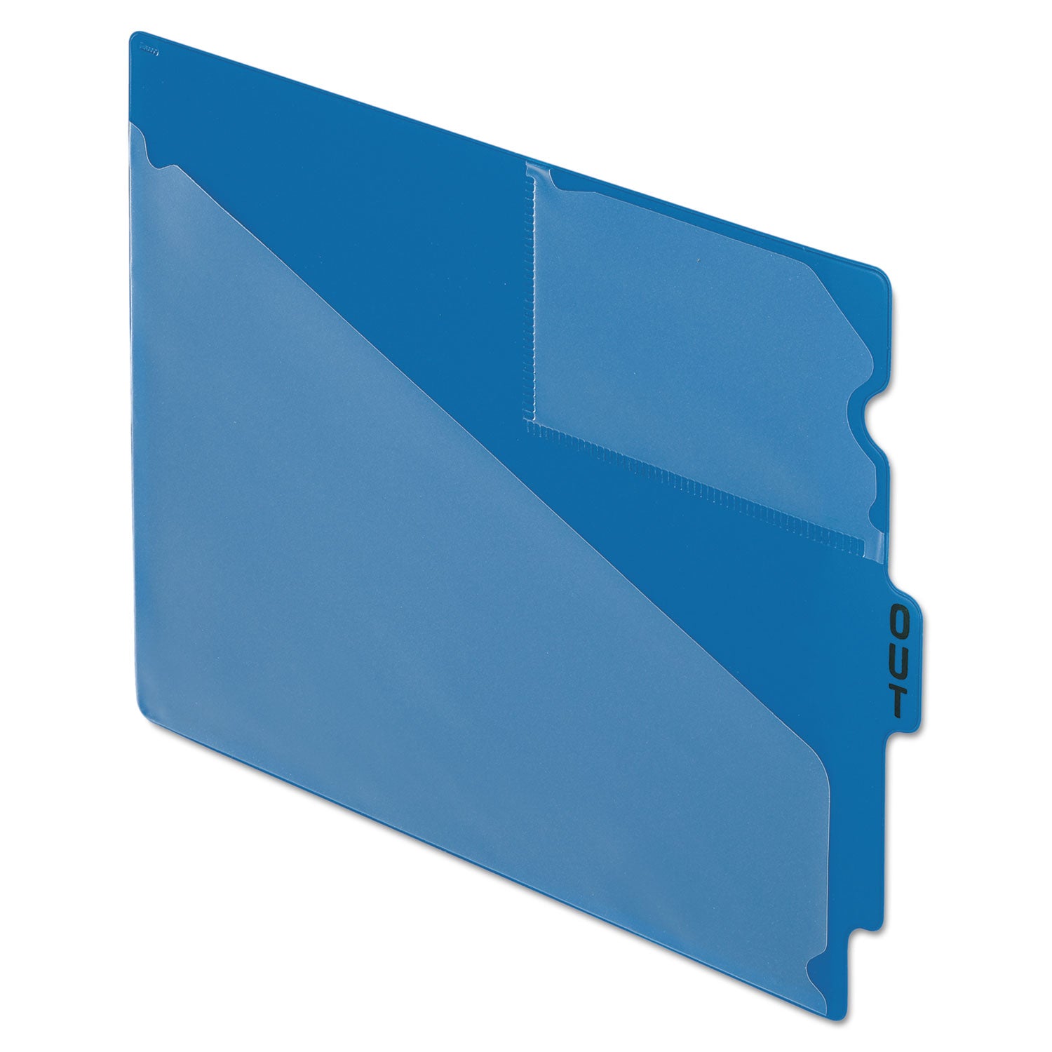 Colored Poly Out Guides with Center Tab, 1/3-Cut End Tab, Out, 8.5 x 11, Blue, 50/Box - 