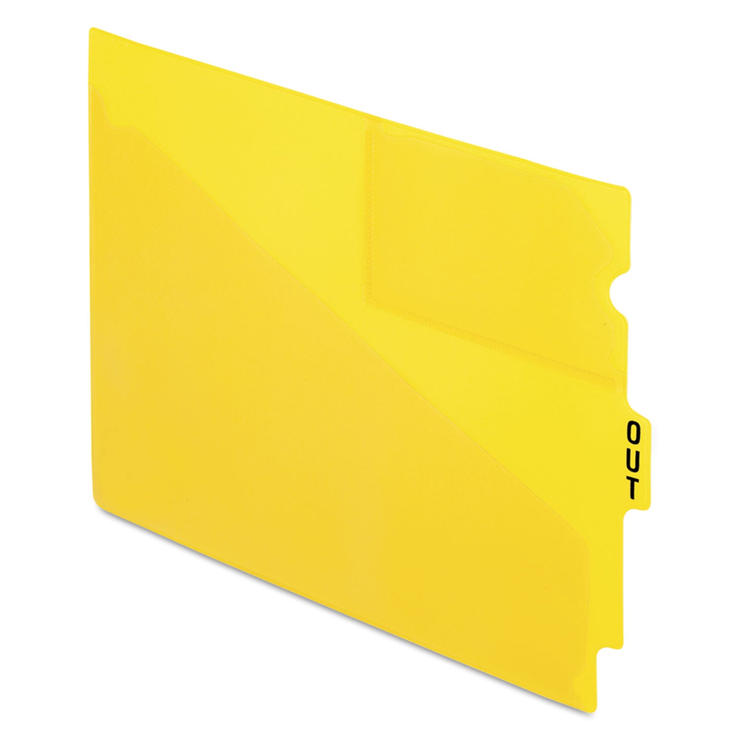 Colored Poly Out Guides with Center Tab, 1/3-Cut End Tab, Out, 8.5 x 11, Yellow, 50/Box - 