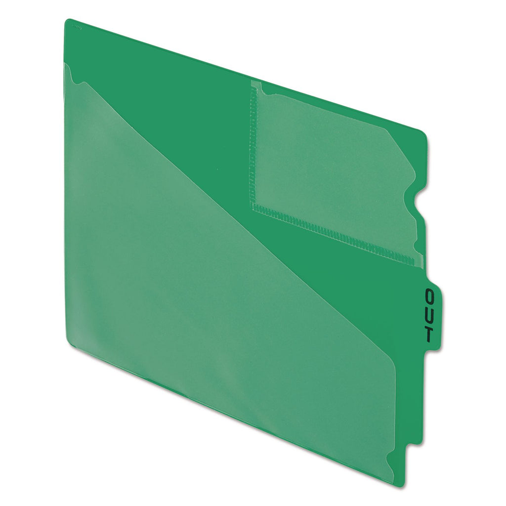 Colored Poly Out Guides with Center Tab, 1/3-Cut End Tab, Out, 8.5 x 11, Green, 50/Box