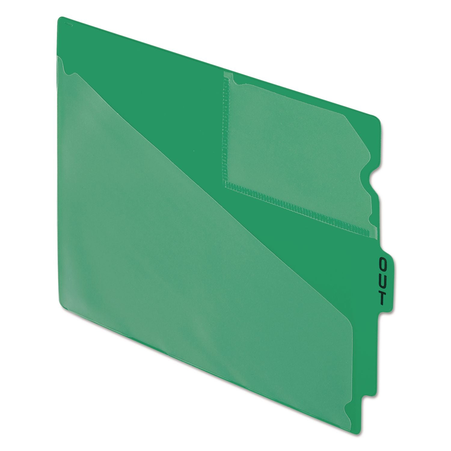 Colored Poly Out Guides with Center Tab, 1/3-Cut End Tab, Out, 8.5 x 11, Green, 50/Box