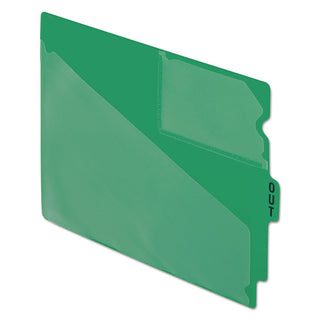 Colored Poly Out Guides with Center Tab, 1/3-Cut End Tab, Out, 8.5 x 11, Green, 50/Box