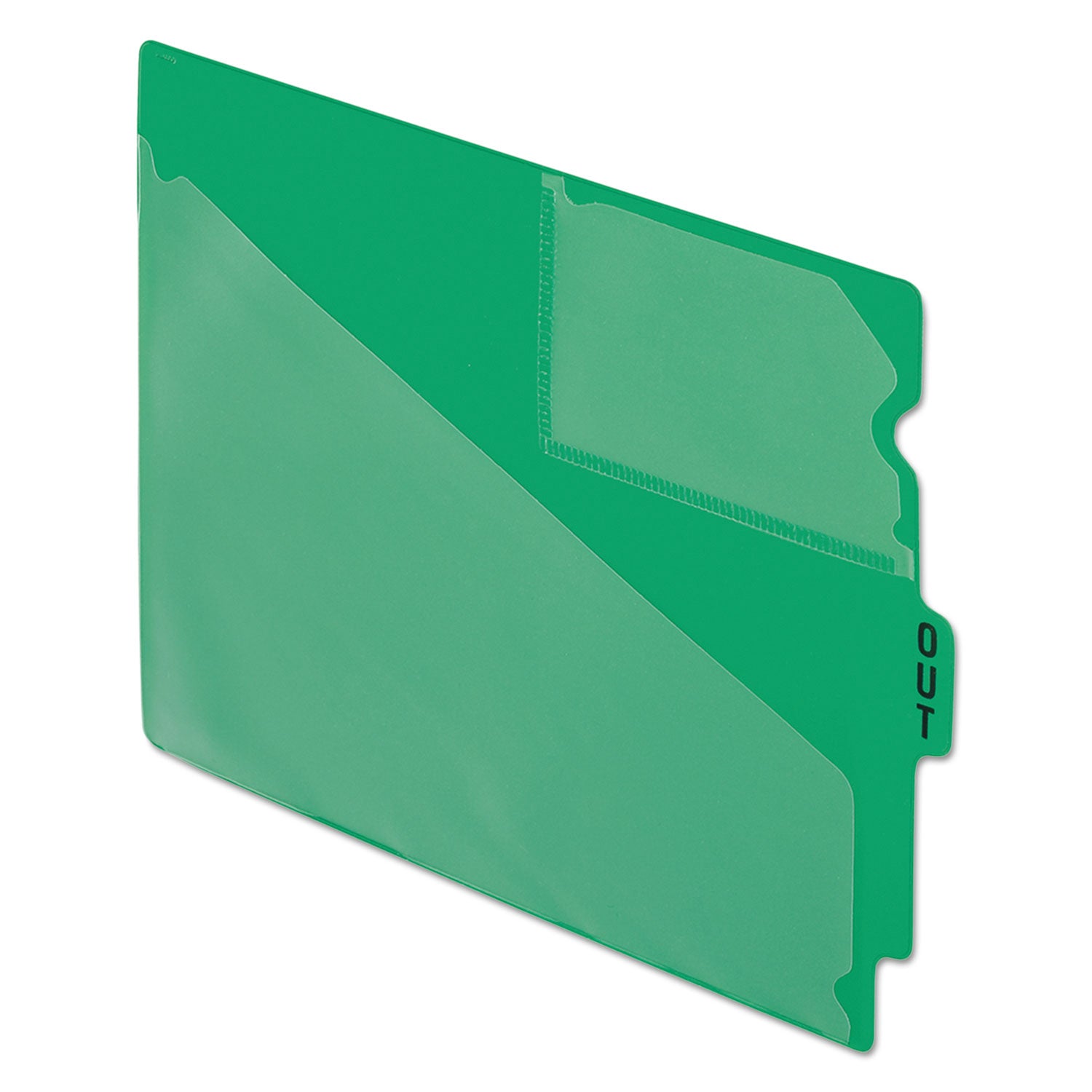 Colored Poly Out Guides with Center Tab, 1/3-Cut End Tab, Out, 8.5 x 11, Green, 50/Box - 