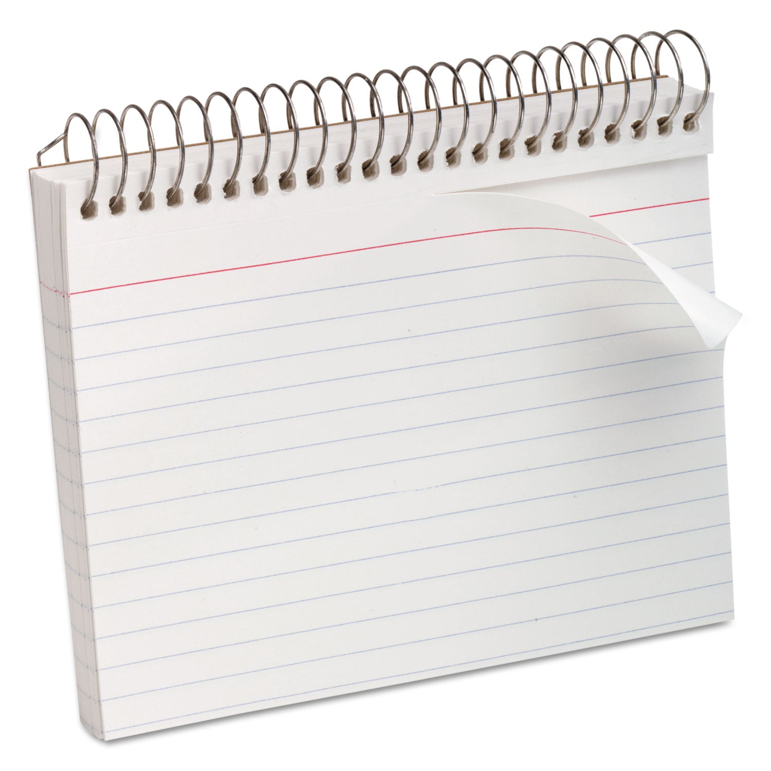 Spiral Index Cards, Ruled, 4 x 6, White, 50/Pack - 