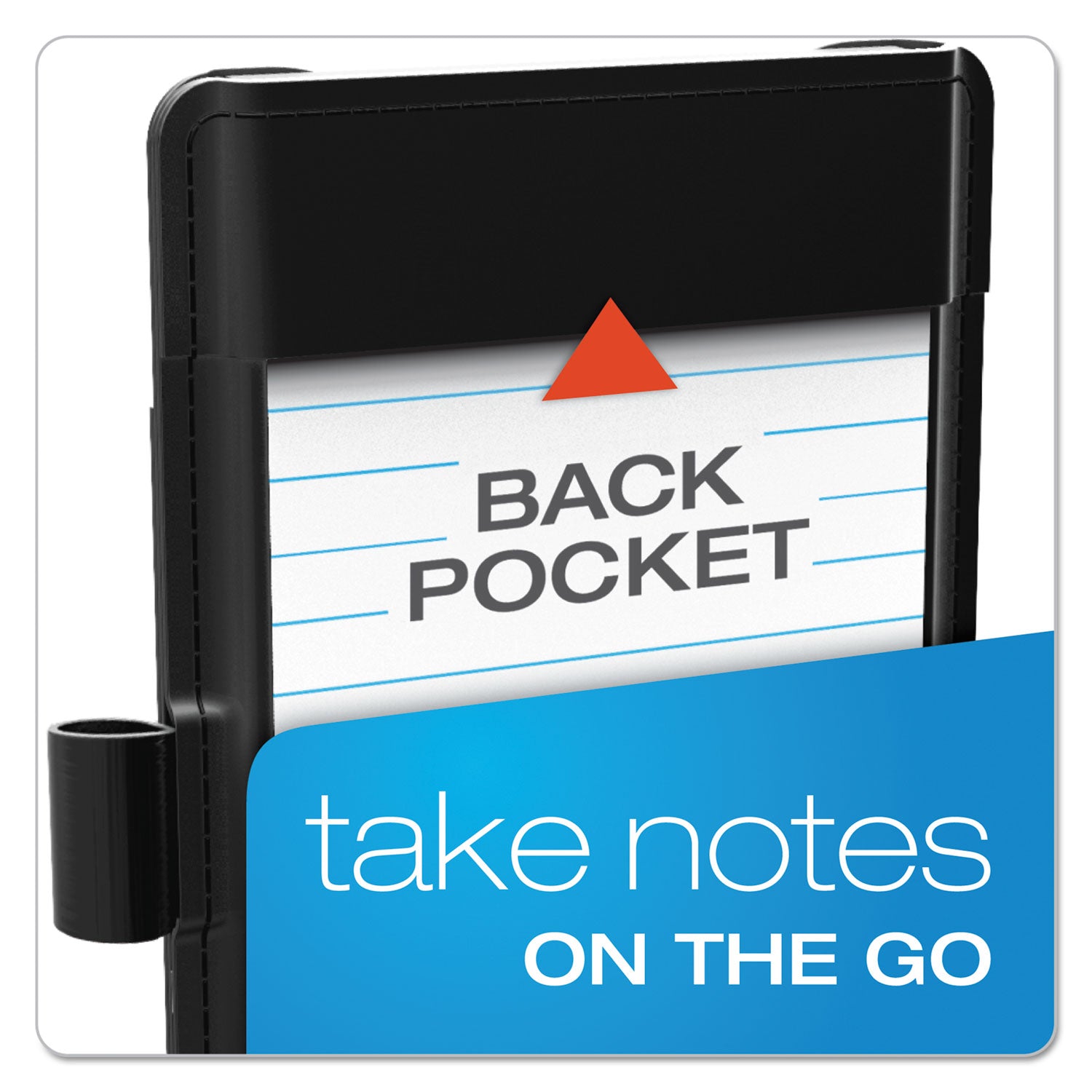 At Hand Note Card Case, Holds 25 3 x 5 Cards, 5.5 x 3.75 x 5.33, Poly, Black - 