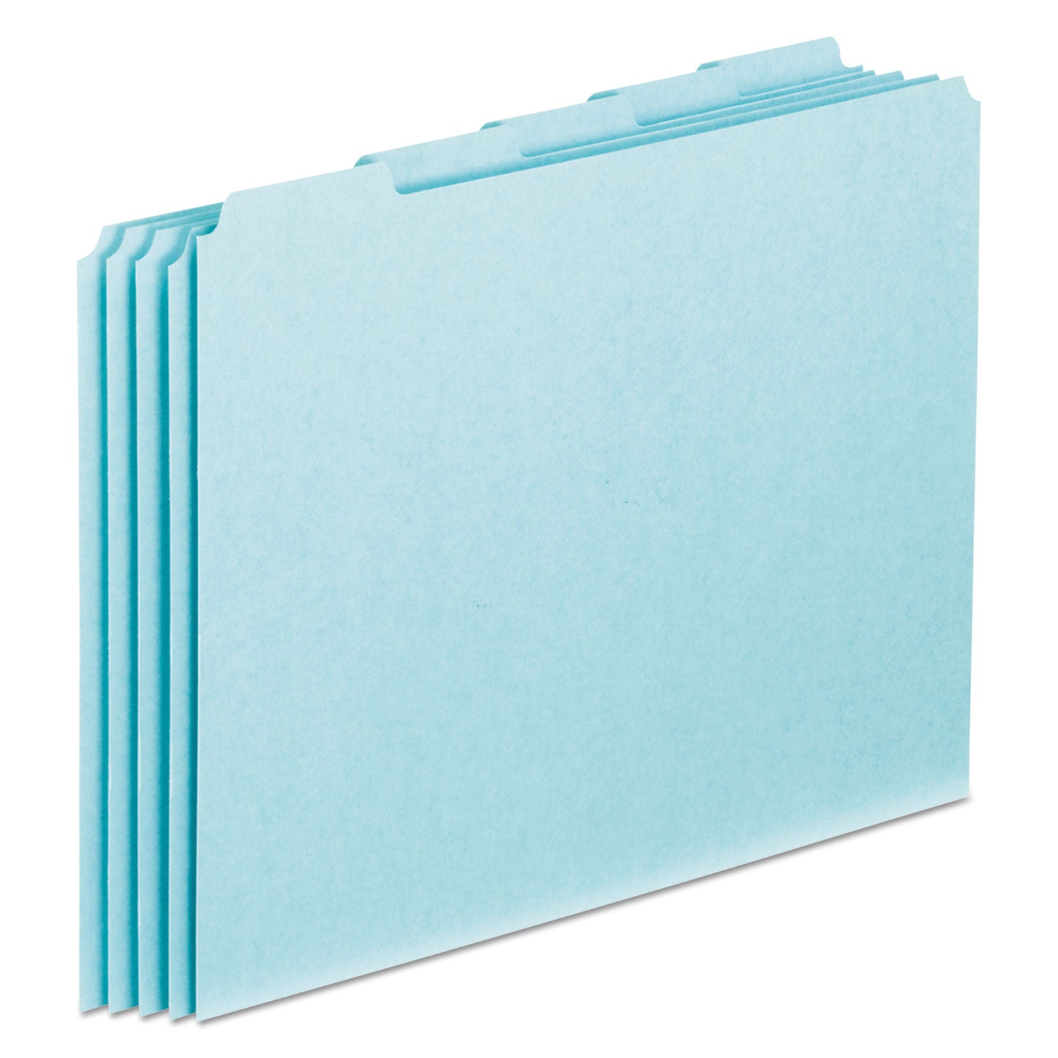 Blank Top Tab File Guides, 1/5-Cut Top Tab, Blank, 8.5 x 11, Blue, 100/Box - 