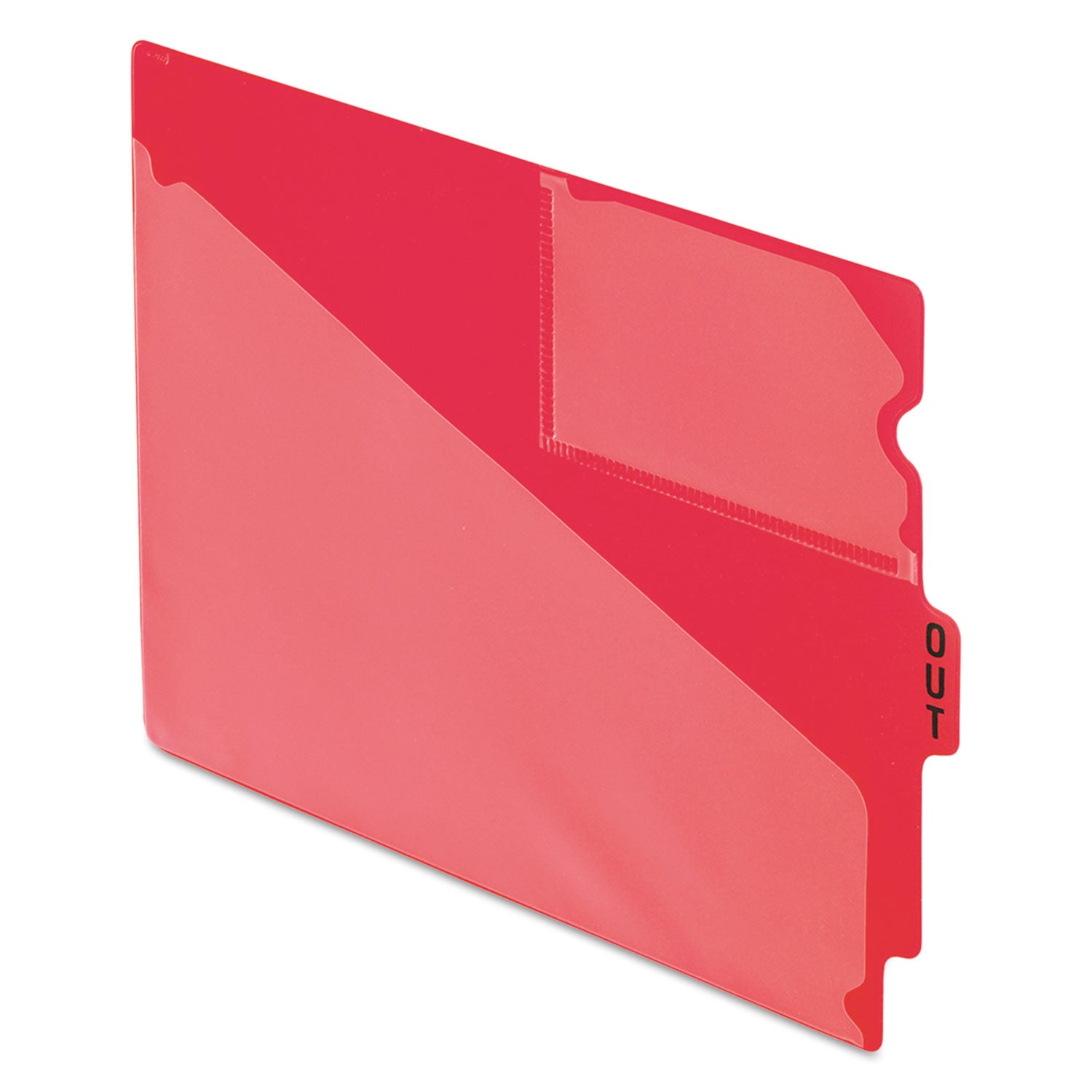 Colored Poly Out Guides with Center Tab, 1/3-Cut End Tab, Out, 8.5 x 11, Red, 50/Box - 