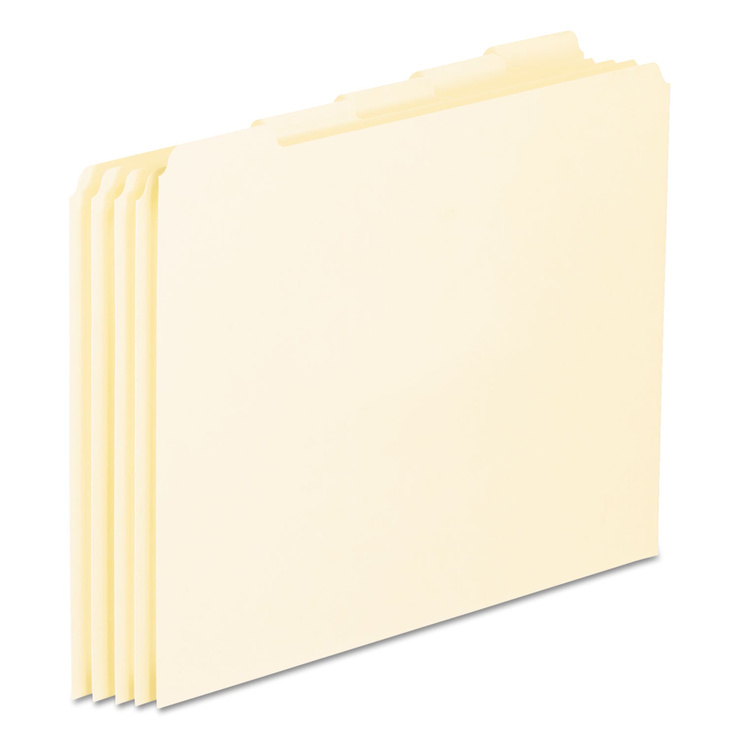 Blank Top Tab File Guides, 1/5-Cut Top Tab, Blank, 8.5 x 11, Manila, 100/Box - 