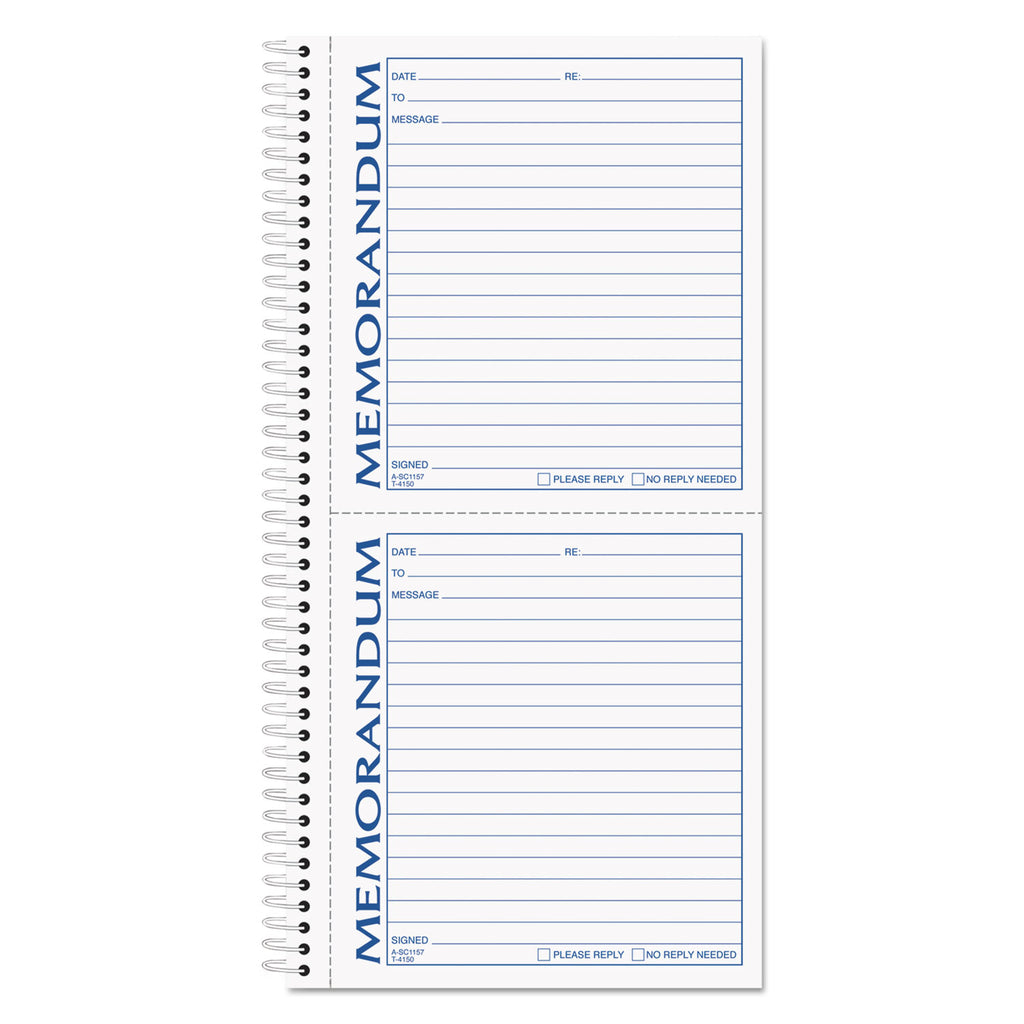 Memorandum Book, Two-Part Carbonless, 5.5 x 5, 2 Forms/Sheet, 100 Forms Total - 
