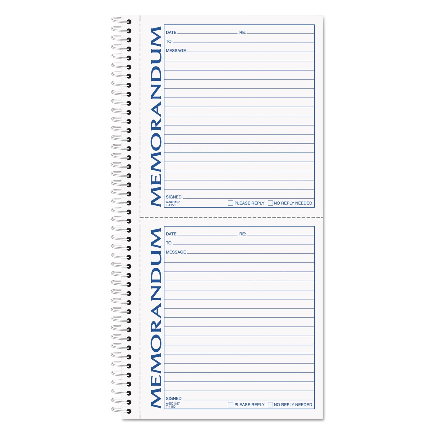 Memorandum Book, Two-Part Carbonless, 5.5 x 5, 2 Forms/Sheet, 100 Forms Total - 