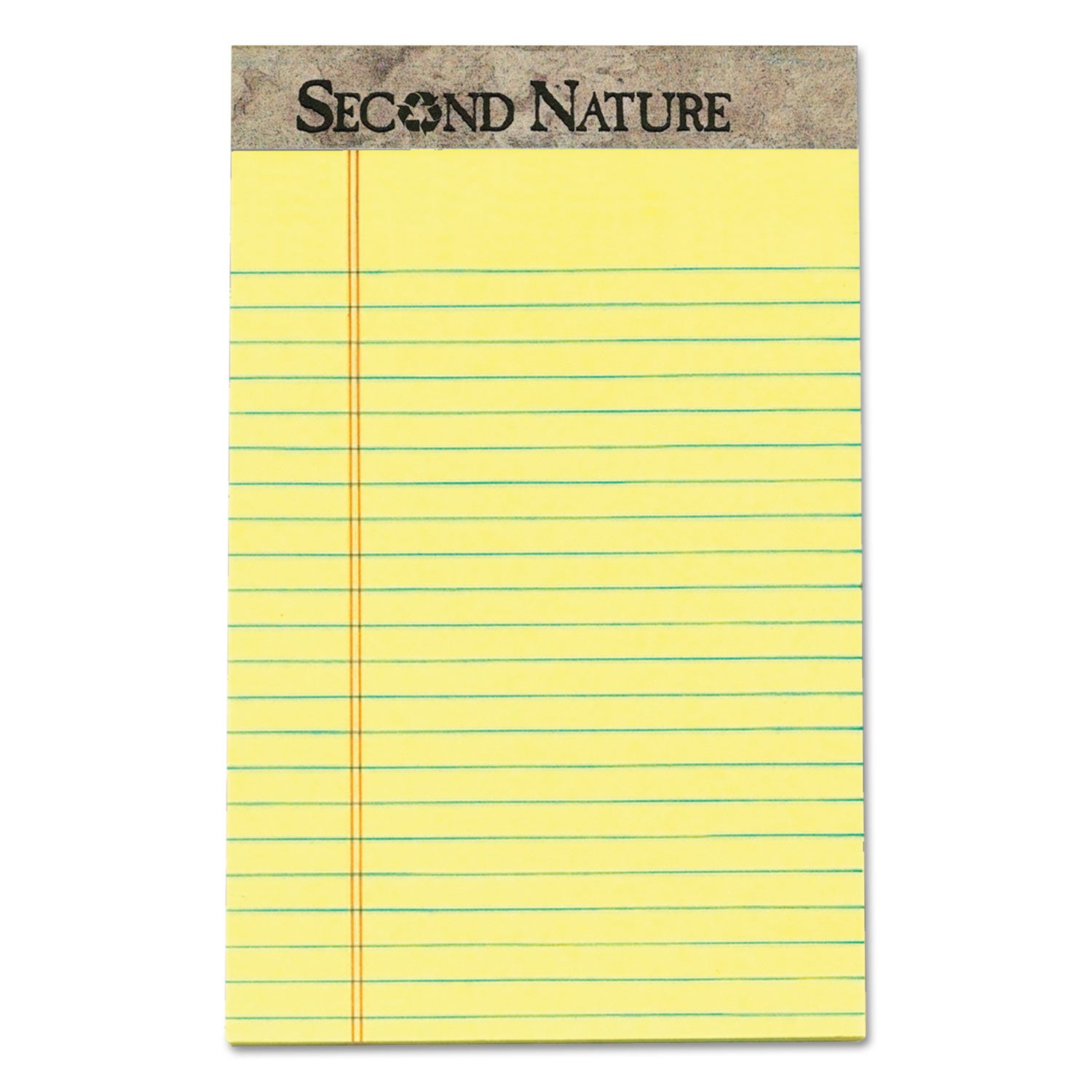 Second Nature Recycled Ruled Pads, Narrow Rule, 50 Canary-Yellow 5 x 8 Sheets, Dozen - 