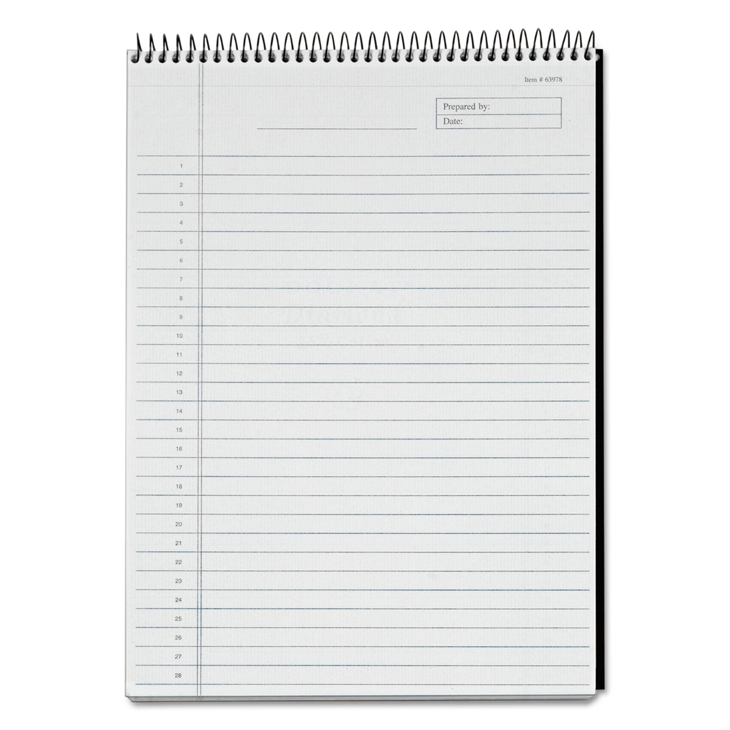 Docket Diamond Top-Wire Ruled Planning Pad, Wide/Legal Rule, Black Cover, 60 White 8.5 x 11.75 Sheets - 