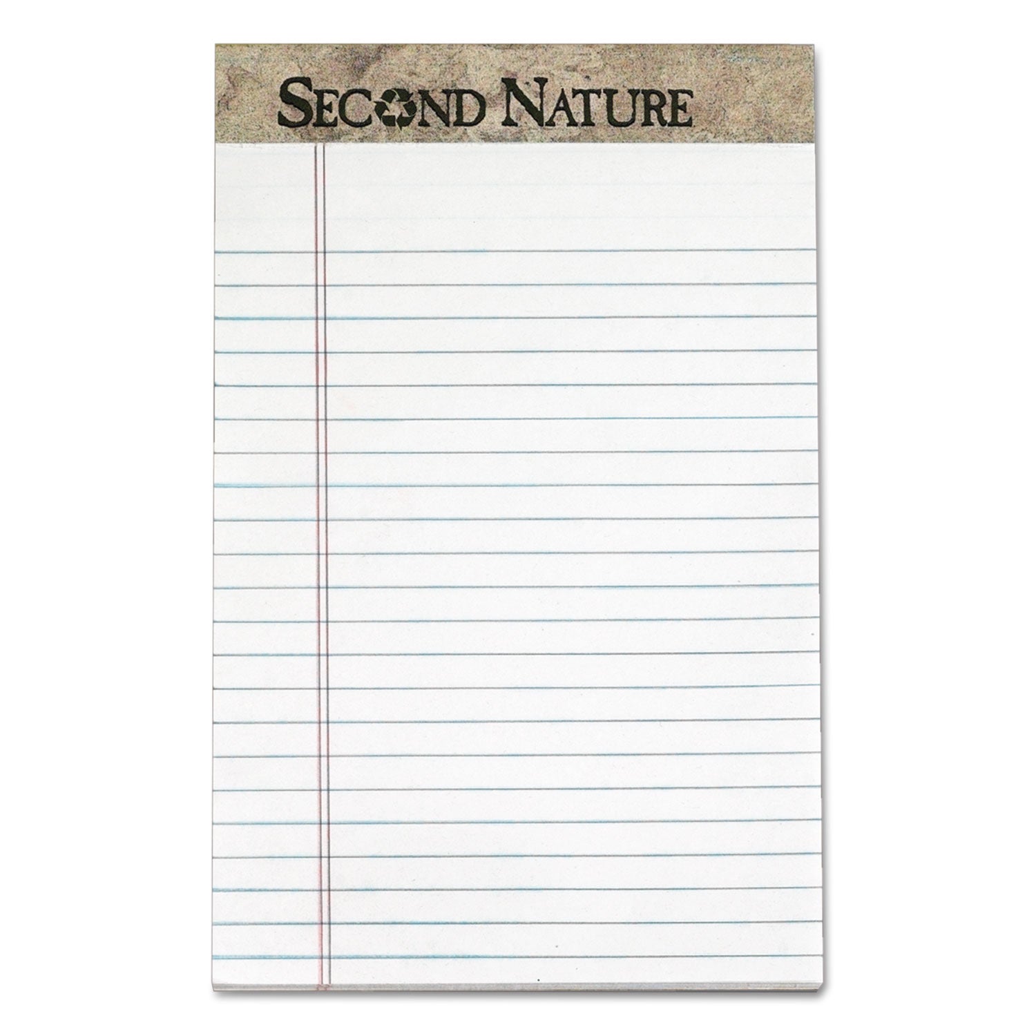 Second Nature Recycled Ruled Pads, Narrow Rule, 50 White 5 x 8 Sheets, Dozen - 