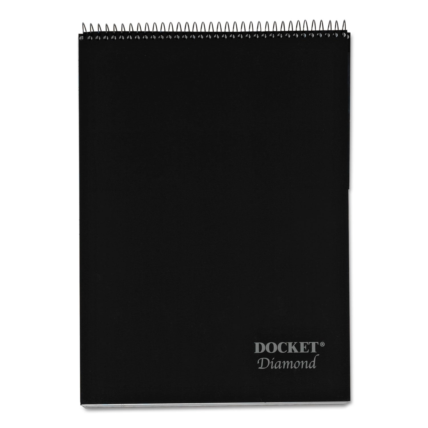 Docket Diamond Top-Wire Ruled Planning Pad, Wide/Legal Rule, Black Cover, 60 White 8.5 x 11.75 Sheets - 