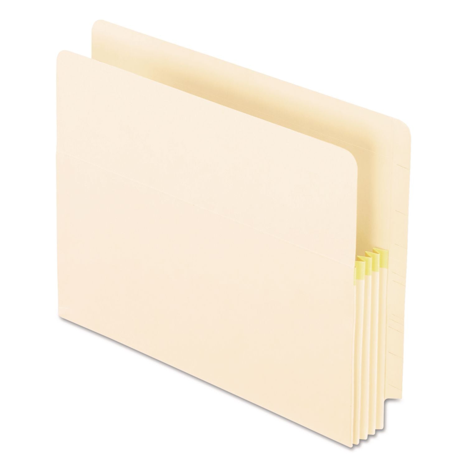 Convertible End Tab File Pockets, 3.5" Expansion, Letter Size, Manila, 25/Box