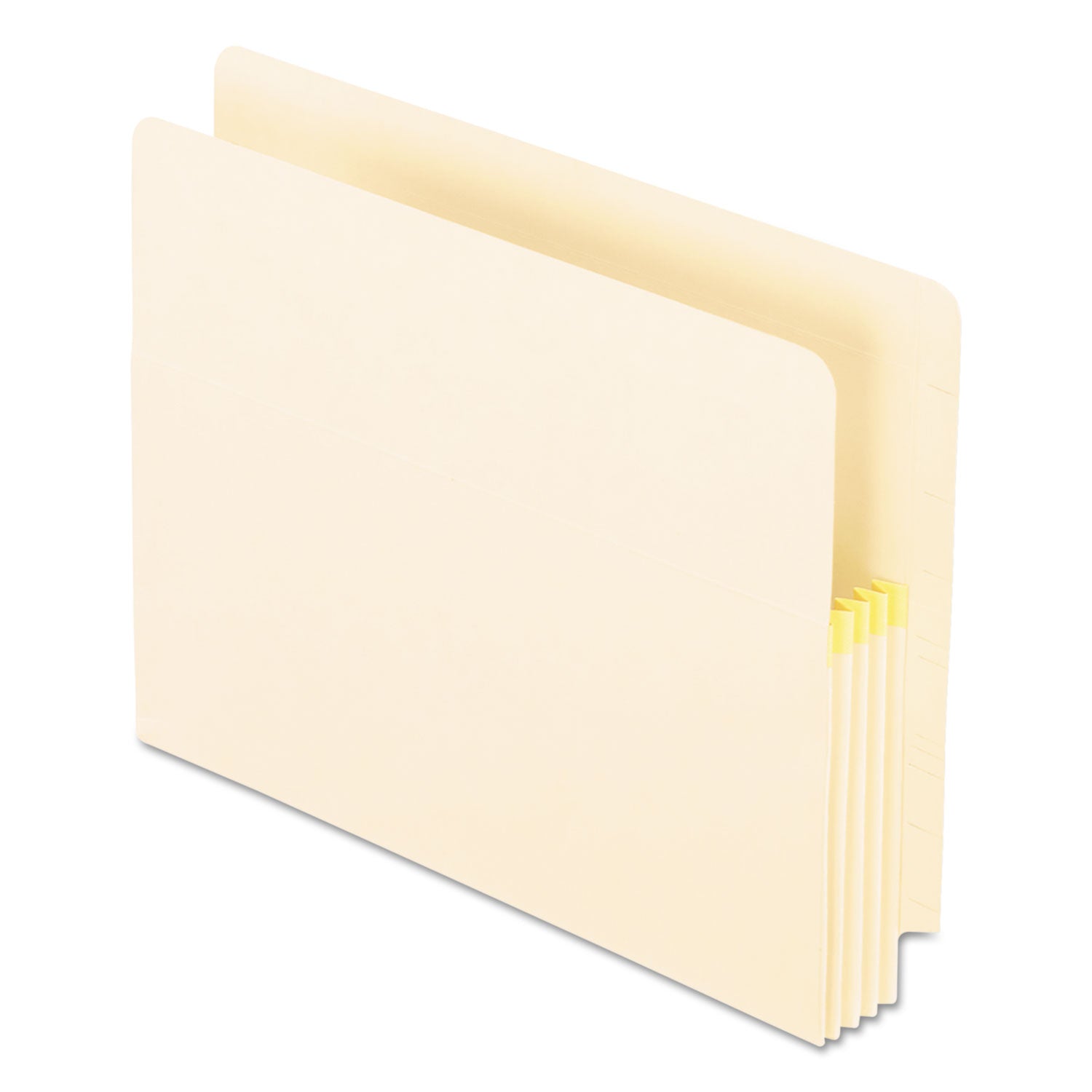 Convertible End Tab File Pockets, 3.5" Expansion, Letter Size, Manila, 25/Box - 
