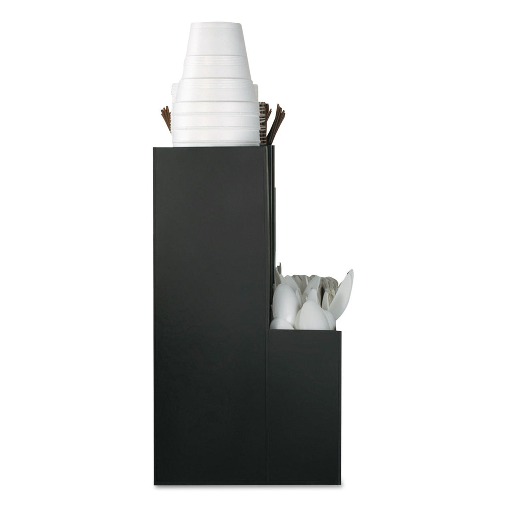 Coffee Condiment Caddy Organizer, 10 Compartments, 5.4 x 11 x 12.6, Black