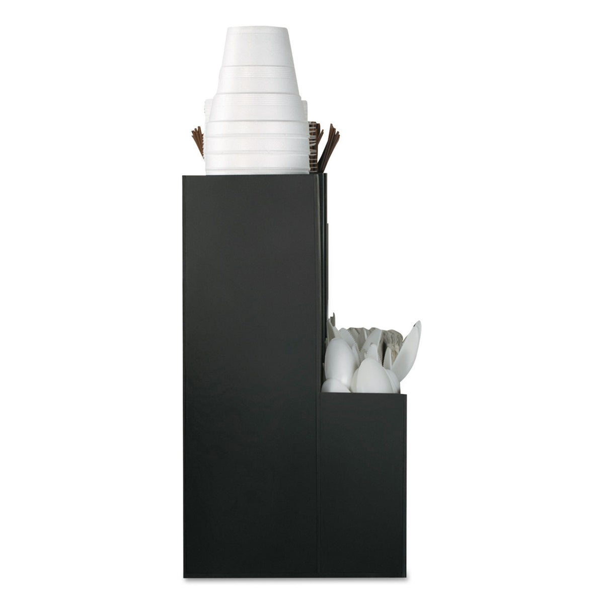 Coffee Condiment Caddy Organizer, 10 Compartments, 5.4 x 11 x 12.6, Black