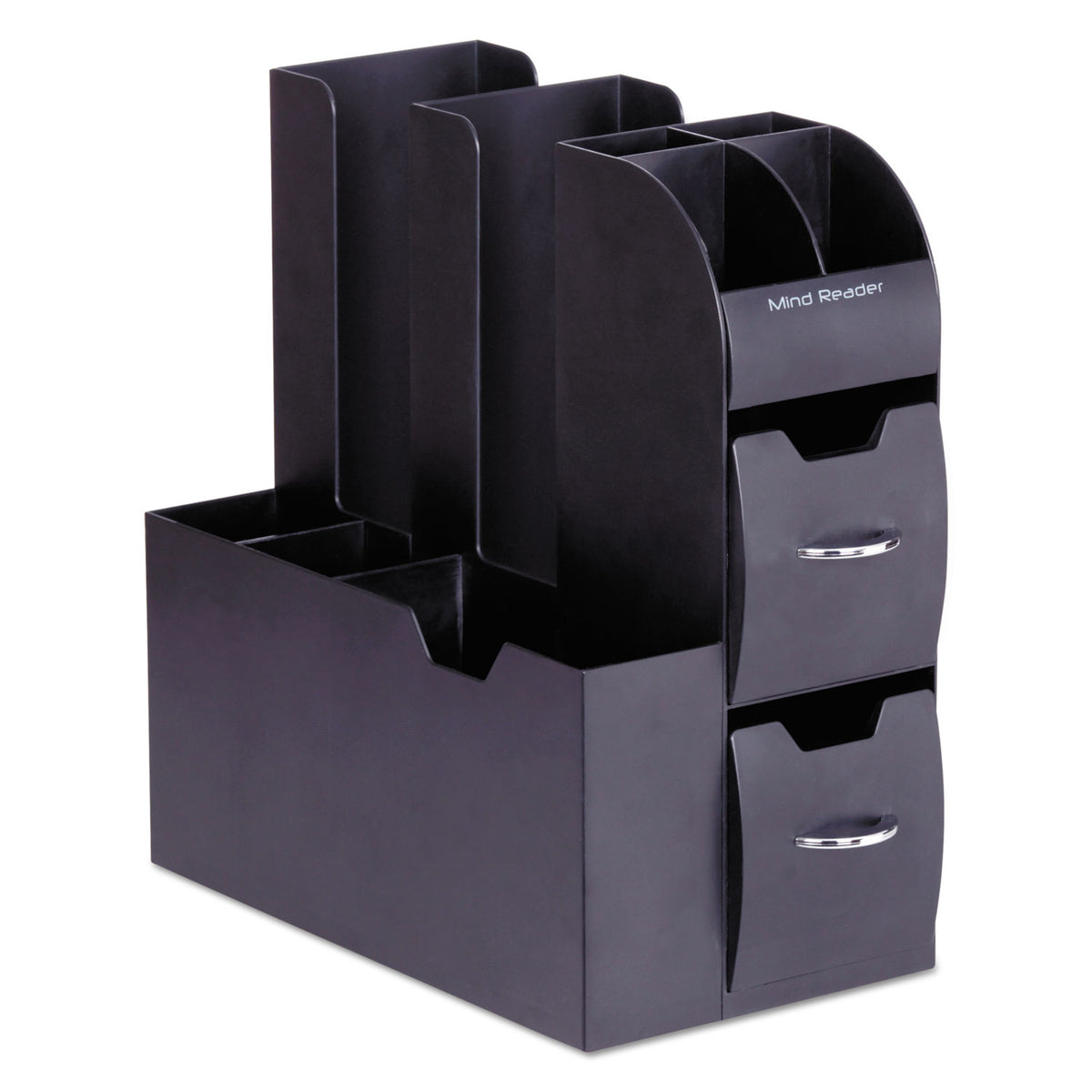 Coffee Condiment Caddy Organizer, 10 Compartments, 5.4 x 11 x 12.6, Black