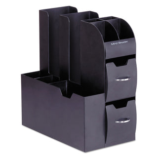 Coffee Condiment Caddy Organizer, 10 Compartments, 5.4 x 11 x 12.6, Black