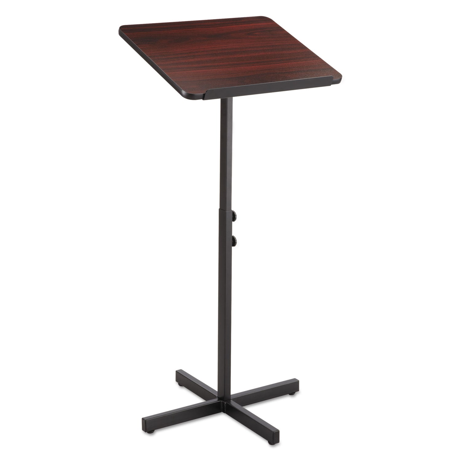 Adjustable Speaker Stand, 21 x 21 x 29.5 to 46, Mahogany/Black - 