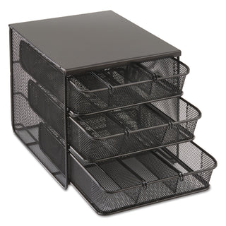 3 Drawer Hospitality Organizer, 7 Compartments, 11.5 x 8.25 x 8.25, Black