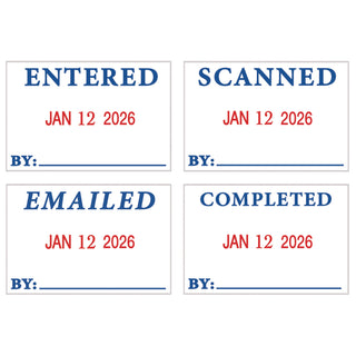 4 in 1 e-Message Dater, 0.94 x 1.75, COMPLETED/EMAILED/ENTERED/SCANNED - 