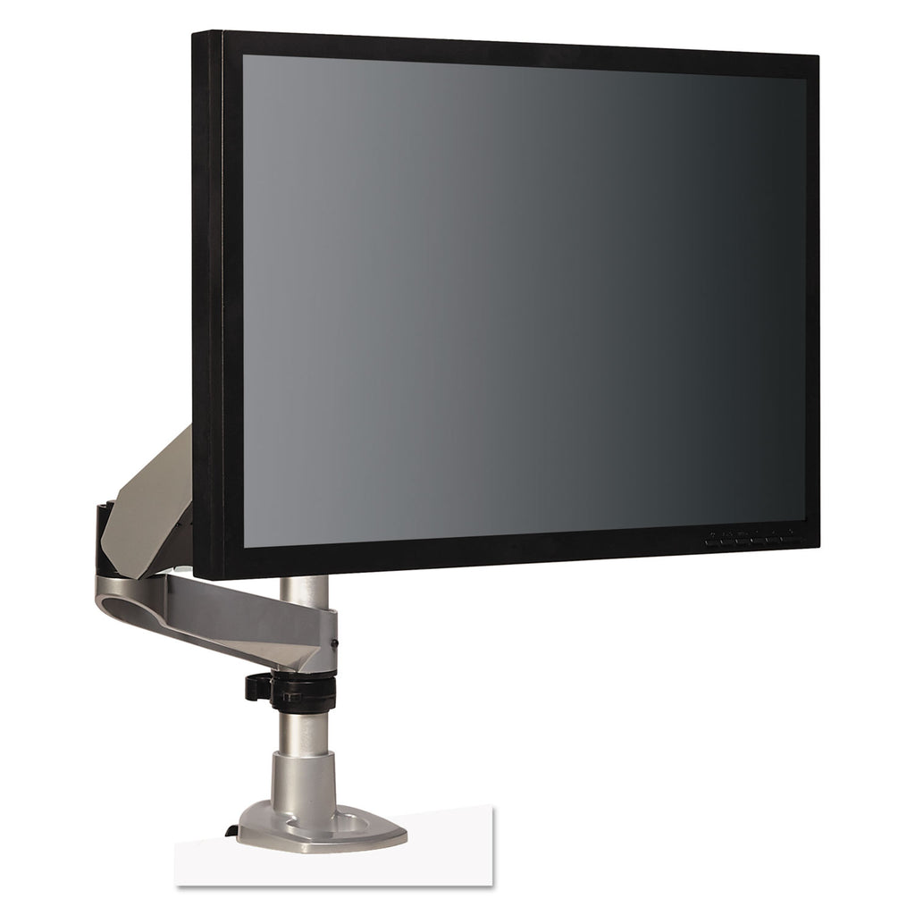 Dual Monitor Swivel Arm, 360 Degree Rotation, +15 Degree/-90 Degree Tilt, 180 Degree Pan, Black/Gray, Supports 30 lb