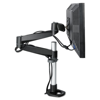Dual Monitor Swivel Arm, 360 Degree Rotation, +15 Degree/-90 Degree Tilt, 180 Degree Pan, Black/Gray, Supports 30 lb - 