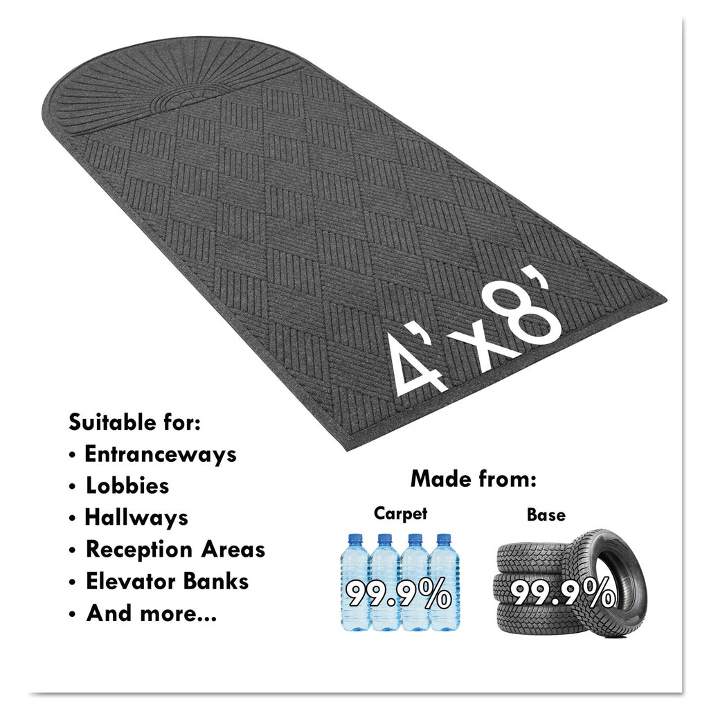 EcoGuard Diamond Floor Mat, Double Fan, 36 x 96, Charcoal - 