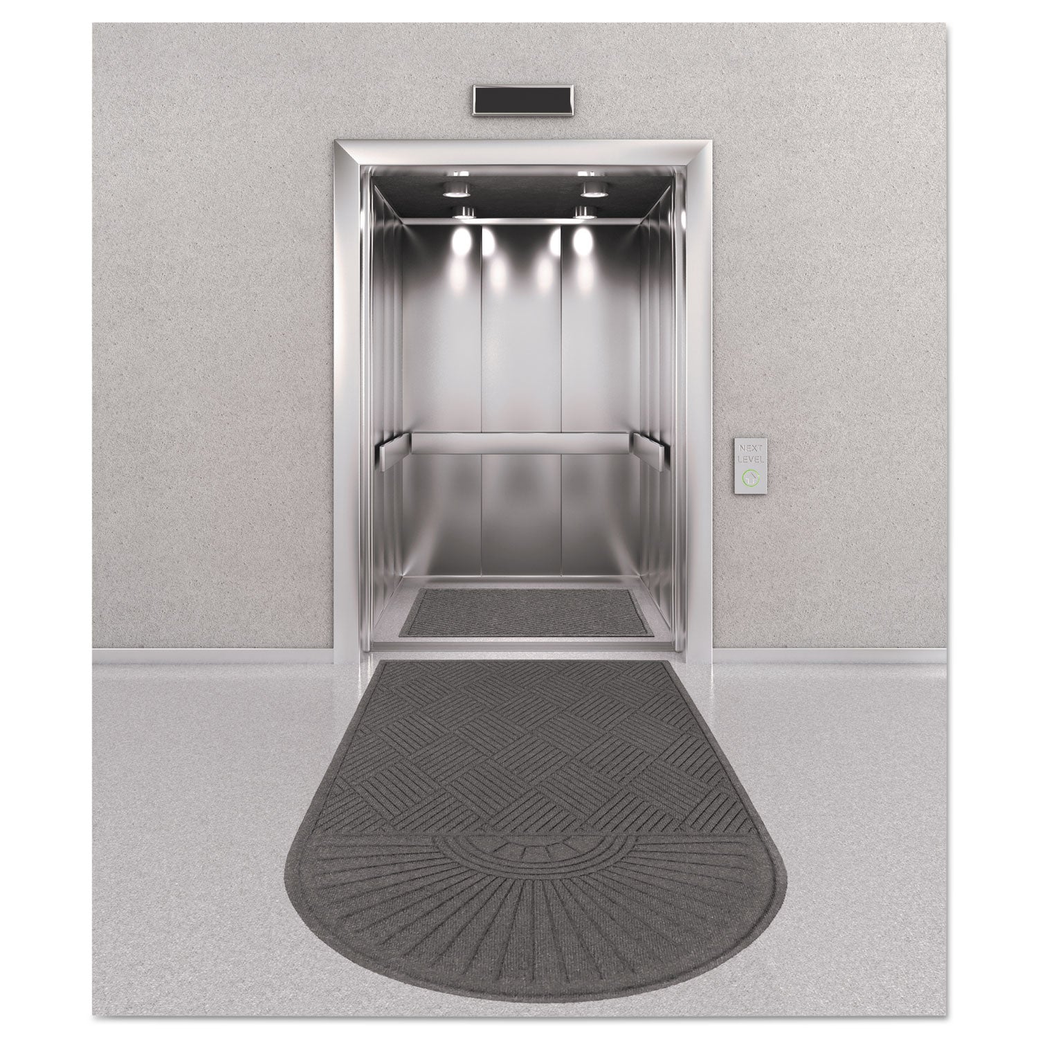 EcoGuard Diamond Floor Mat, Single Fan, 48 x 96, Charcoal - 
